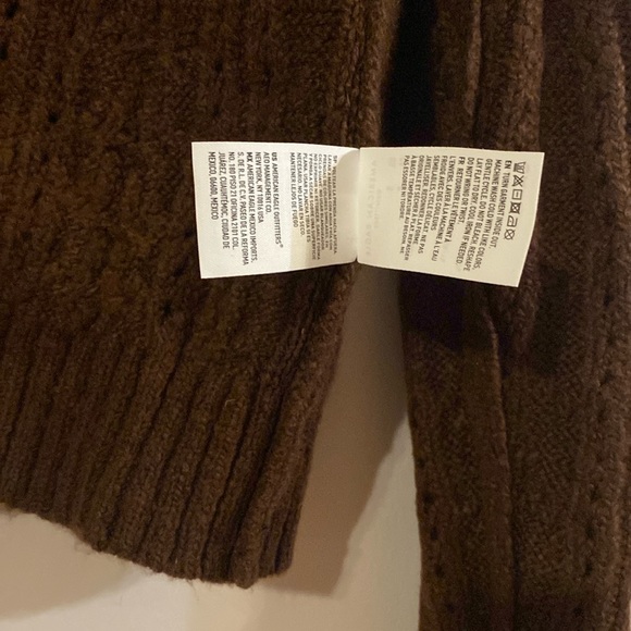 American Eagle Outfitters brown cable knit sweater cardigan - Picture 6 of 7